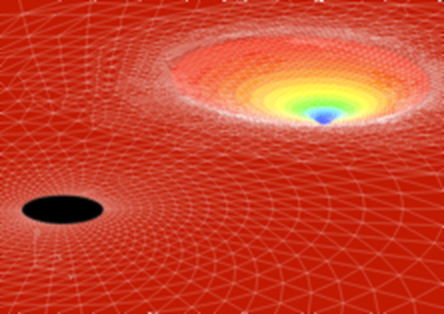 Adaptive finite-element mesh solution around a black-hole binary